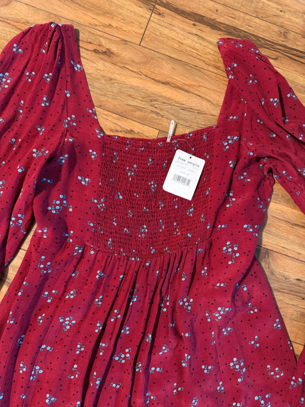 Free People Red Floral Midi Dress